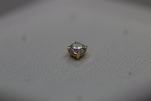 3mm 14k Prong with White CZ