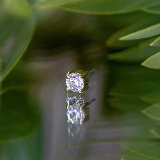 14k Prong with White CZ